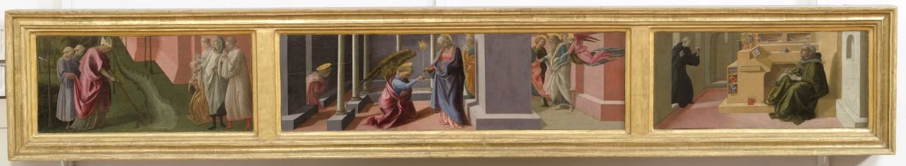 Filippo Lippi - episodi della vita di Santi e della Madonna, predella, Galleria degli Uffizi, Firenze